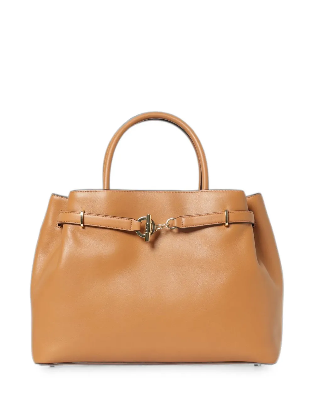 Lauren Ralph Lauren toggle-fastening leather shoulder bag - Marrone