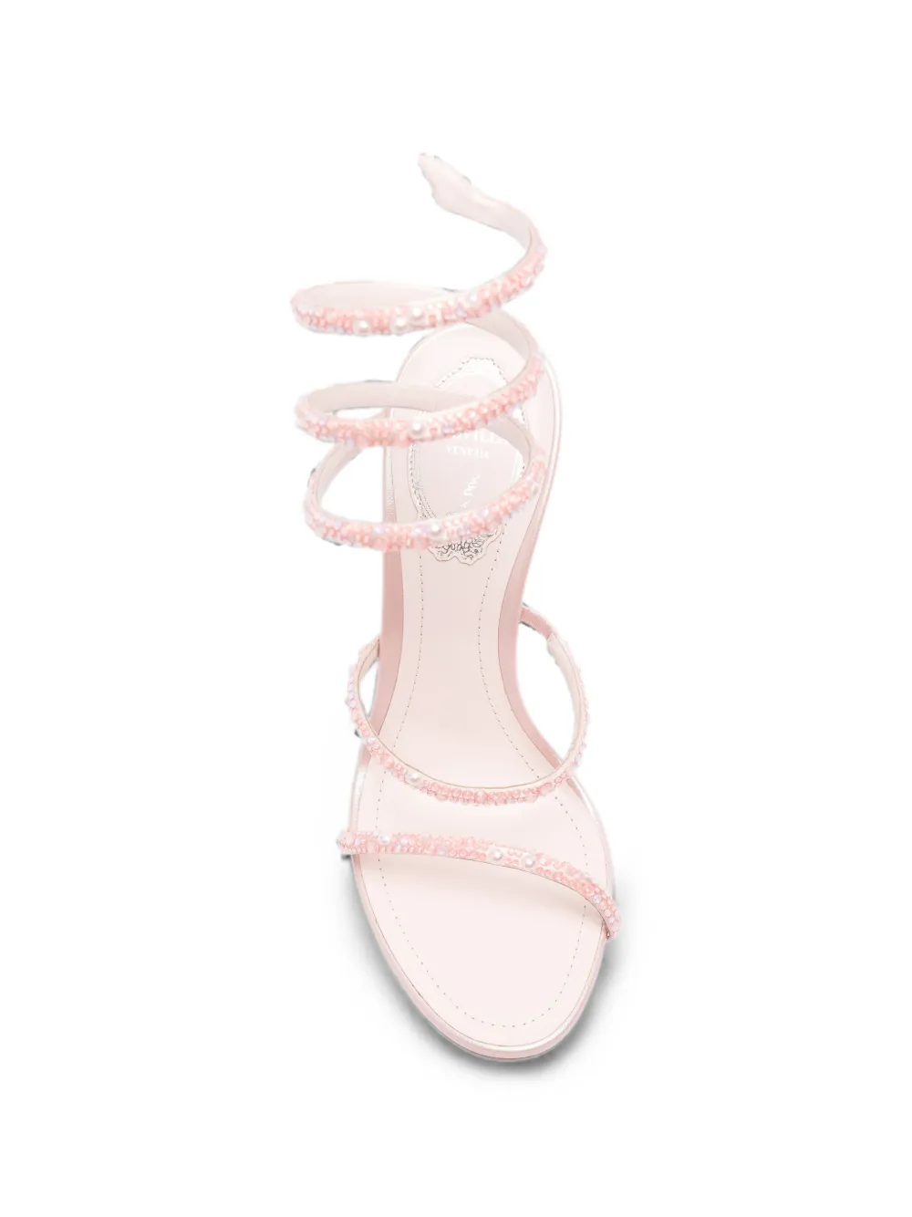 René Caovilla Cleo crystal-embellished sandals Roze