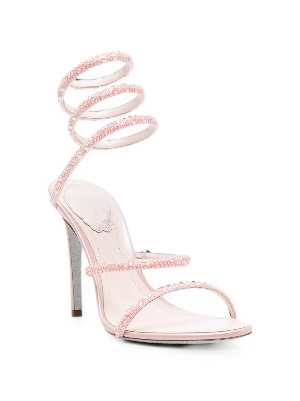 René Caovilla Cleo crystal-embellished sandals Roze