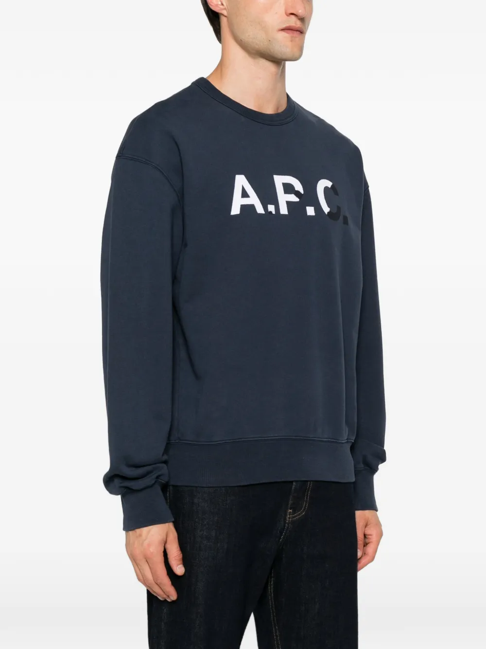 A.P.C. Sweater met logoprint Blauw