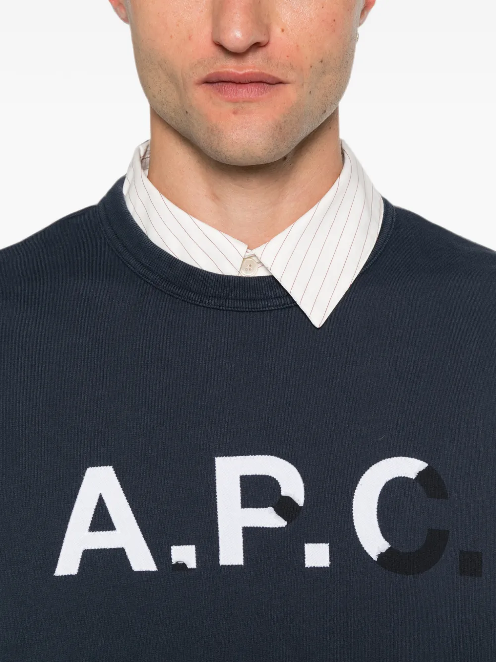 A.P.C. Sweater met logoprint Blauw