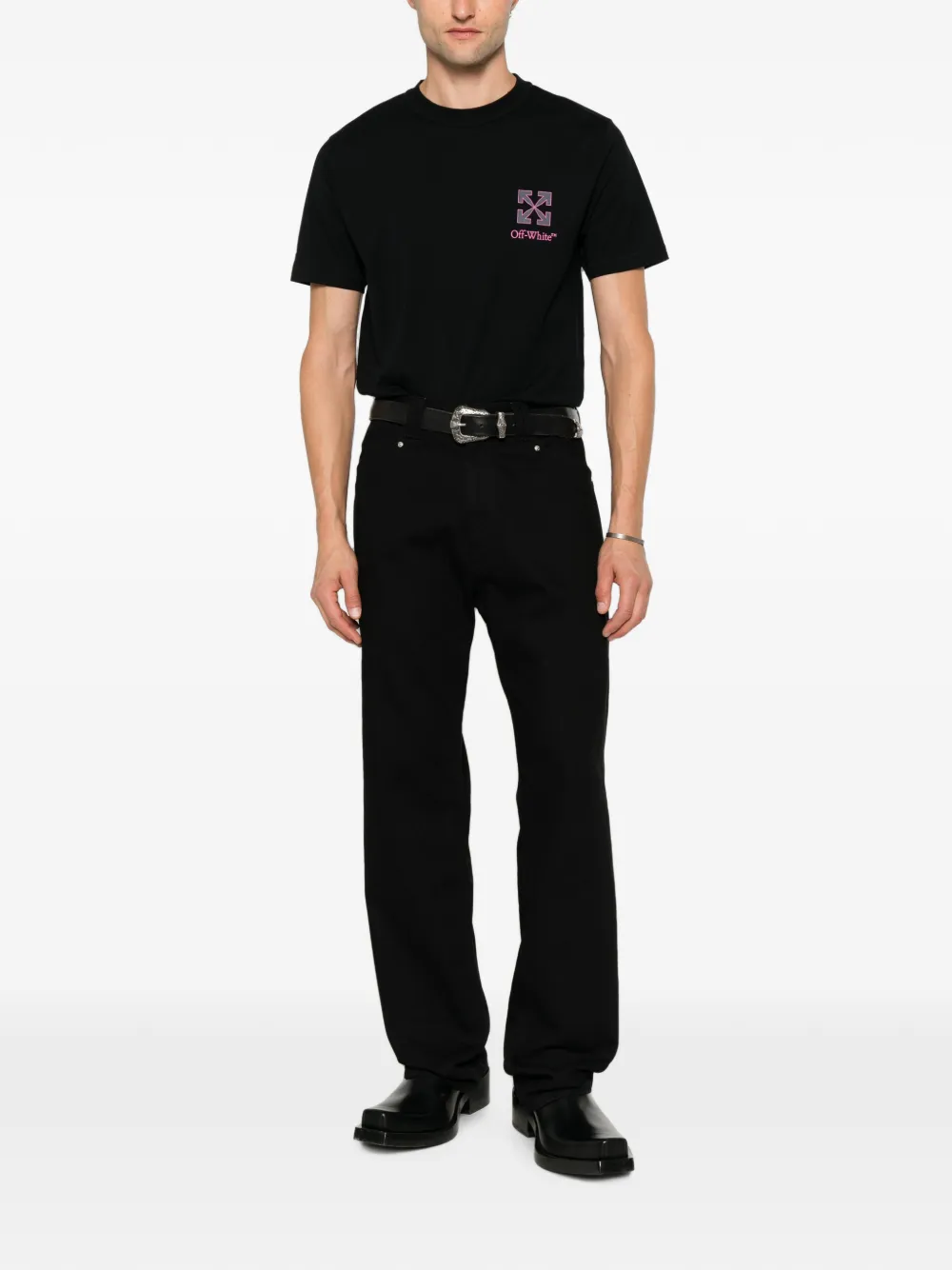 Off-White T-shirt met logoprint Zwart