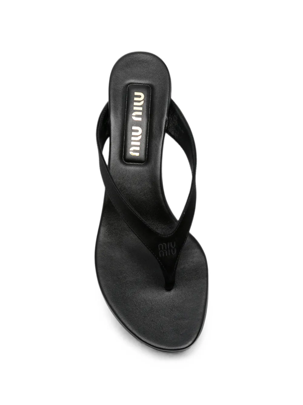 Miu thong-strap kitten-heel sandals Zwart