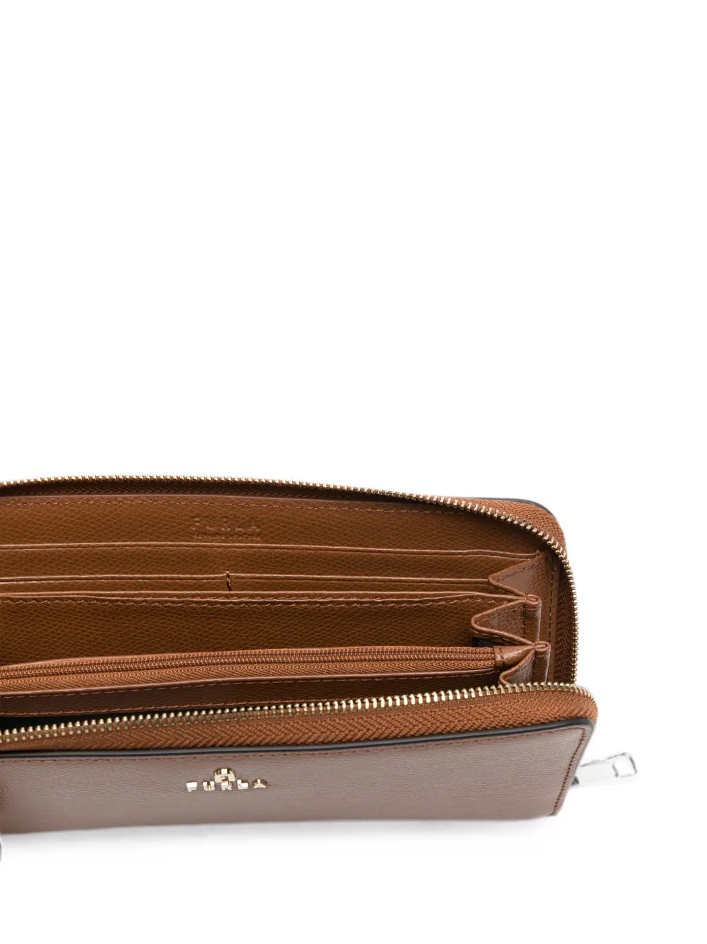 Furla Camelia portemonnee met logoplakkaat Bruin