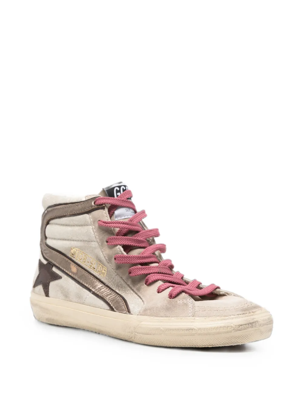 Golden Goose logo-patch sneakers Beige