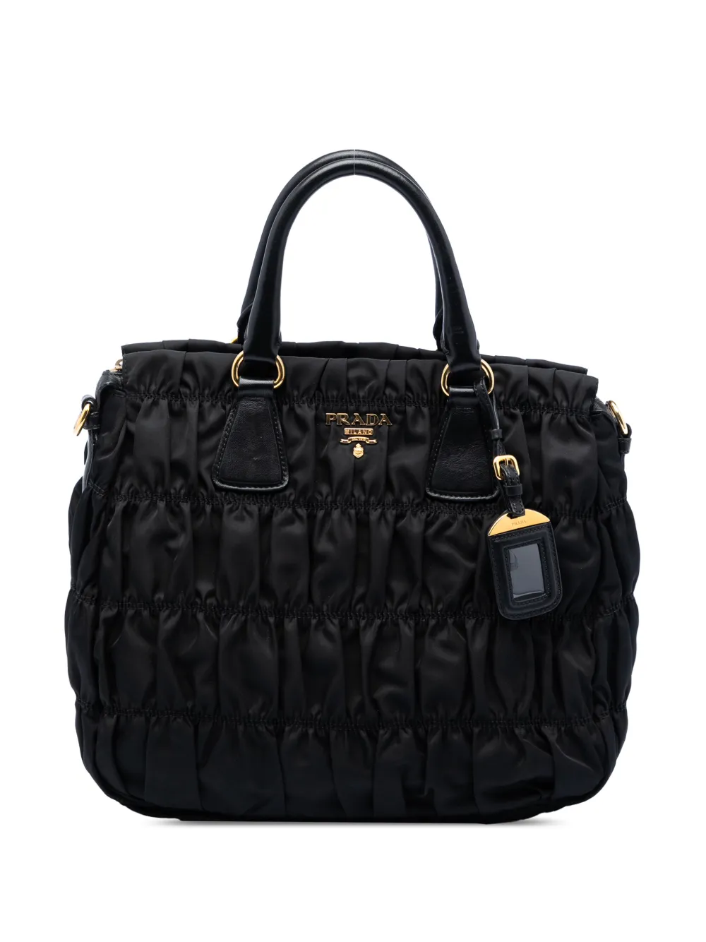 Prada Pre-Owned Borsa a tracolla Tessuto Gaufre 2013-2026 - Nero