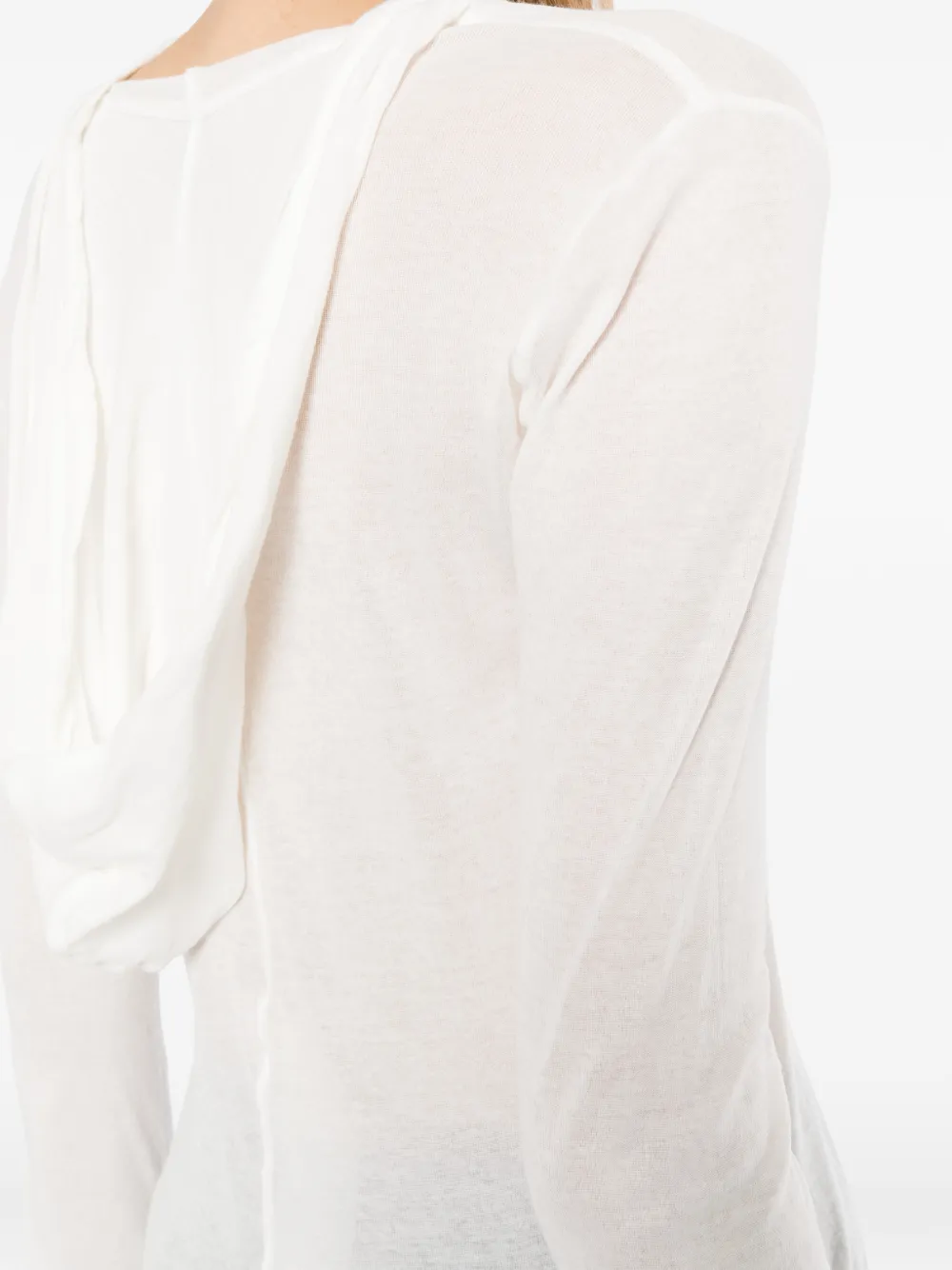 Rick Owens long-sleeve semi-sheer T-shirt Wit