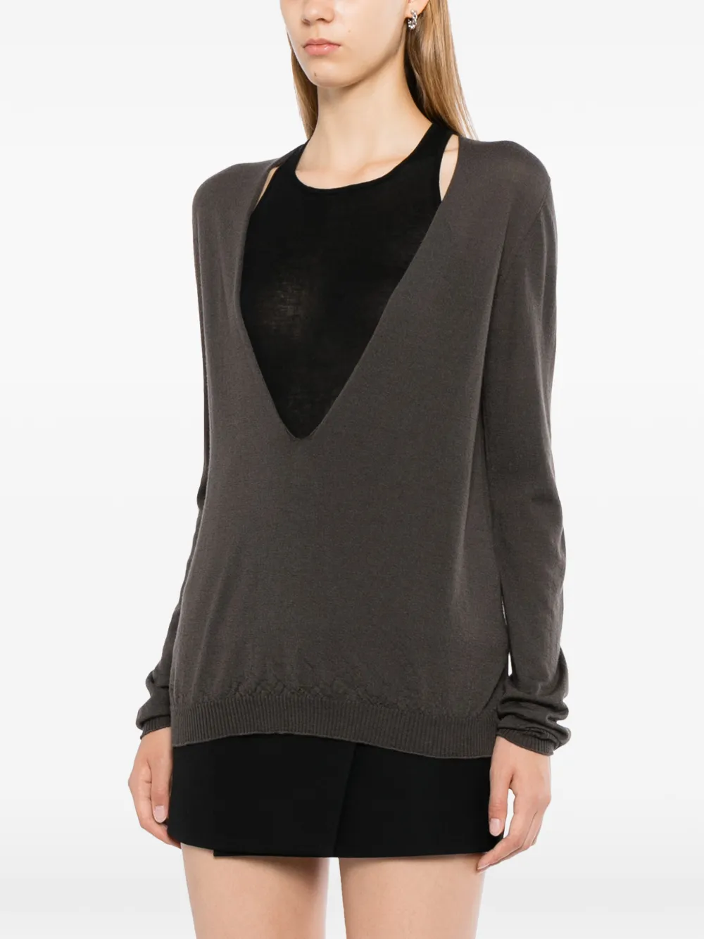 Rick Owens Trui met diepe V-hals Grijs