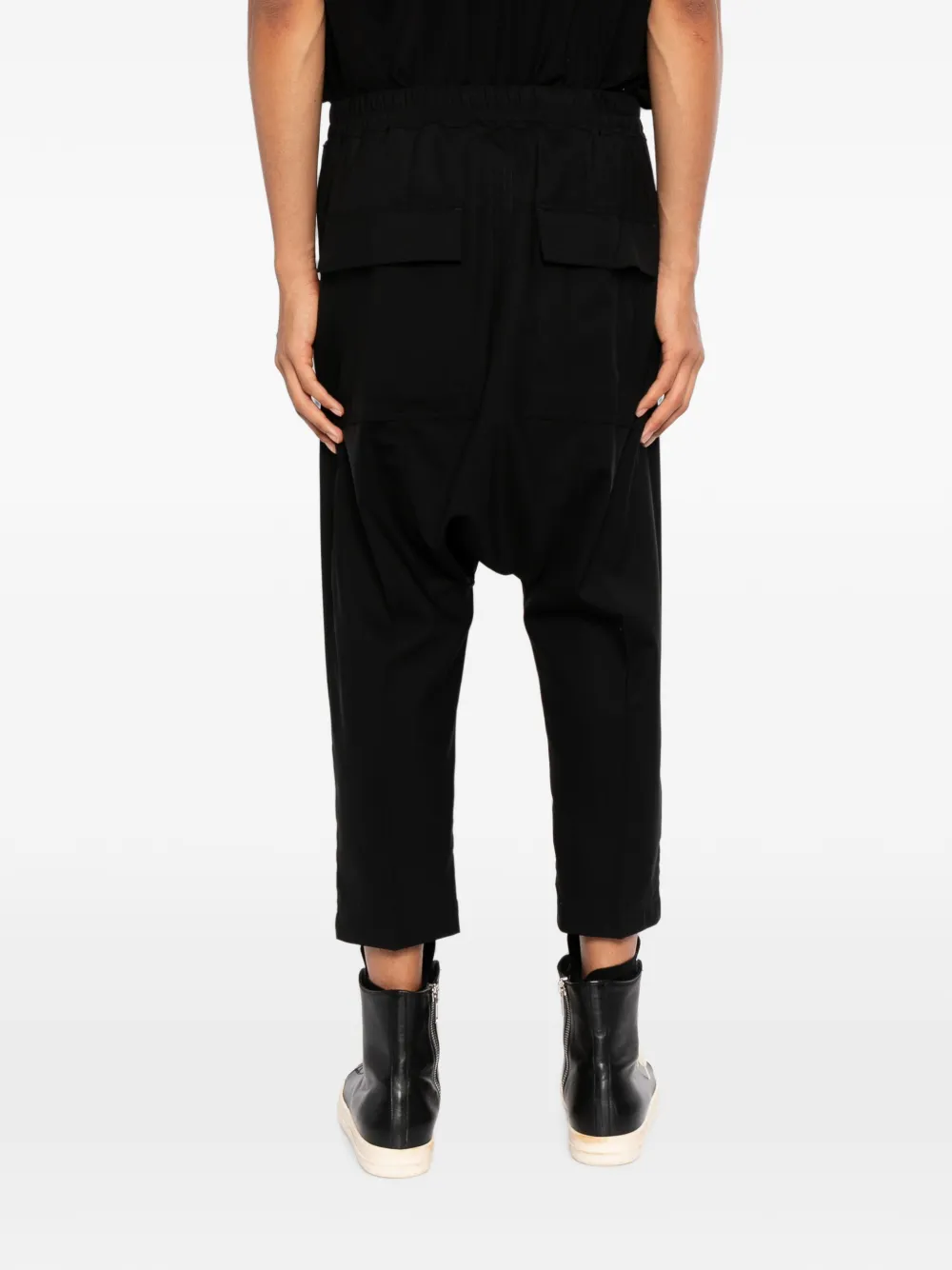 Rick Owens Broek met verlaagd kruis en trekkoord Zwart