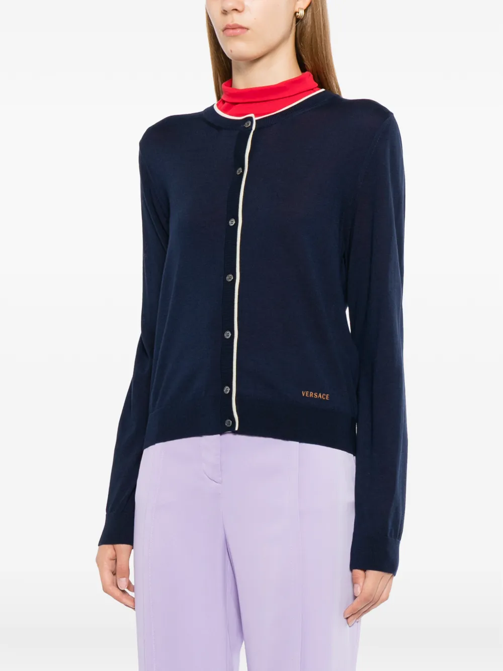 Versace Vest met contrasterende afwerking Blauw