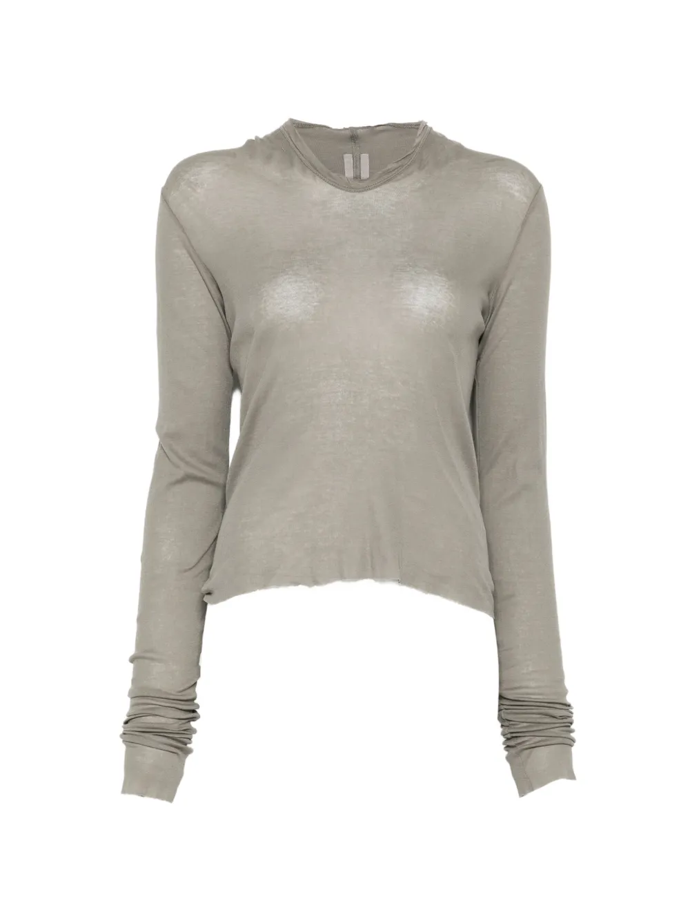 Rick Owens Top semi trasparente a maniche lunghe - Grigio