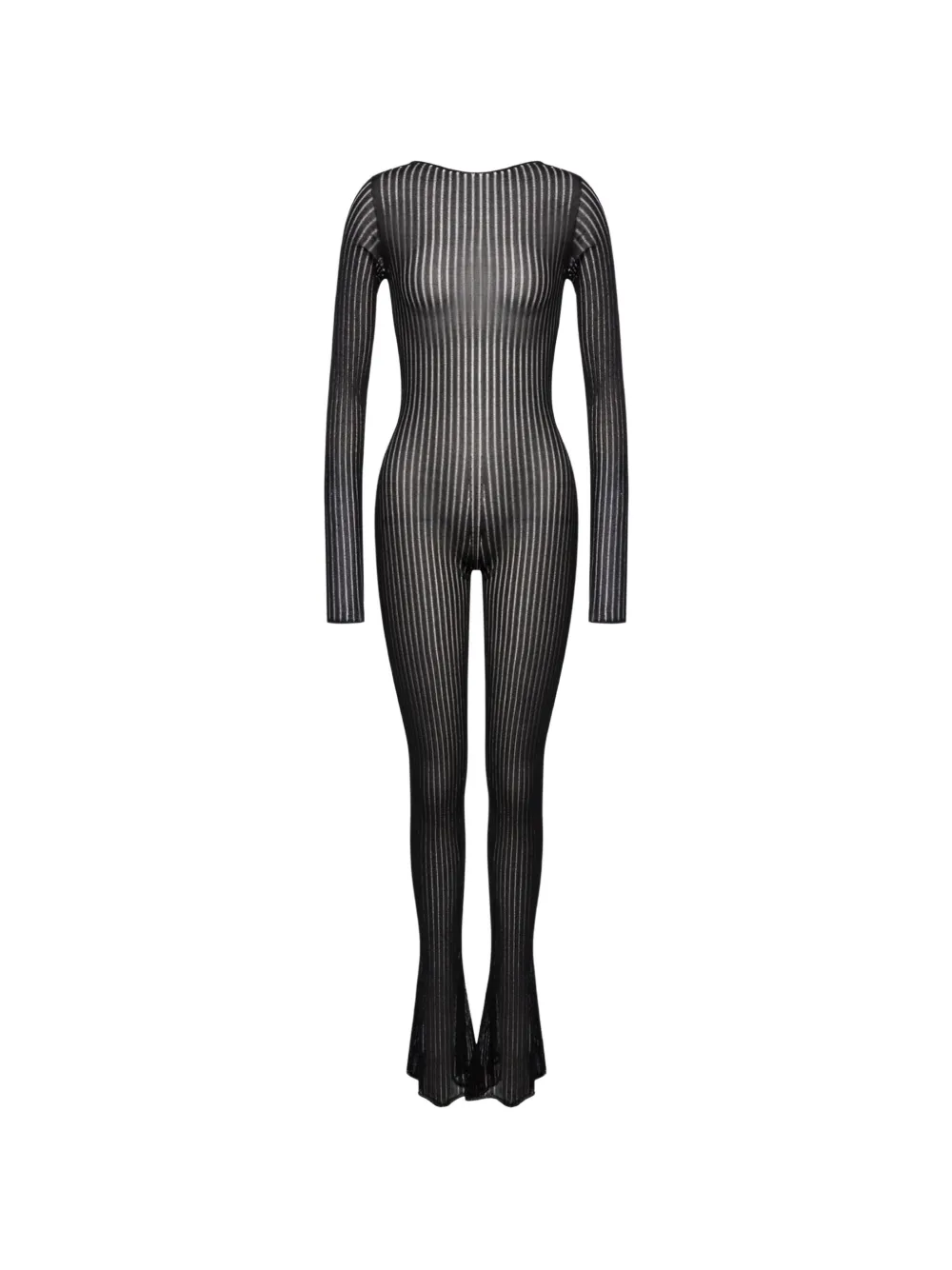 DONDUP ribbed-knit open-back jumpsuit - Nero