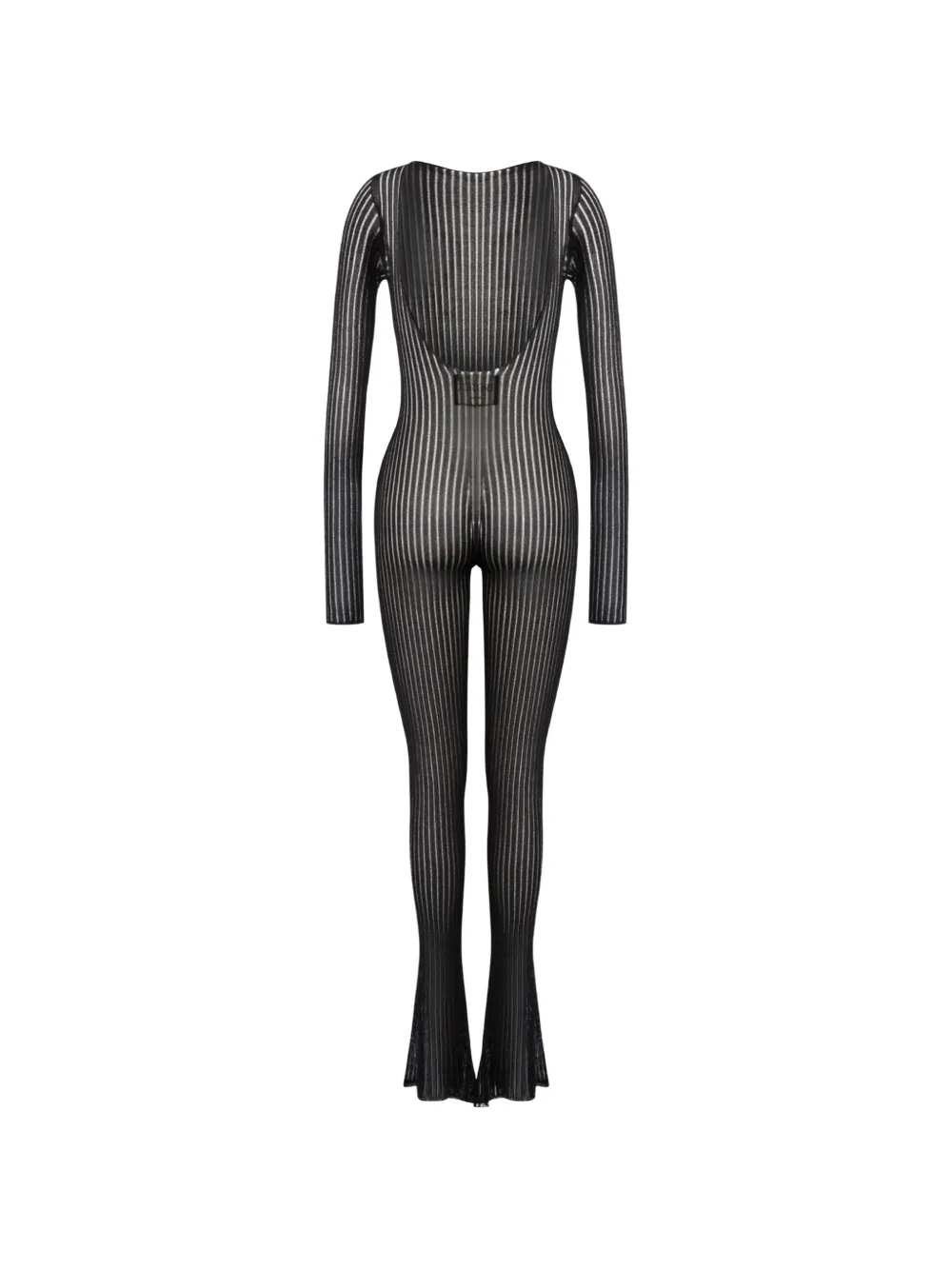 DONDUP Ribgebreide jumpsuit met open rug Zwart