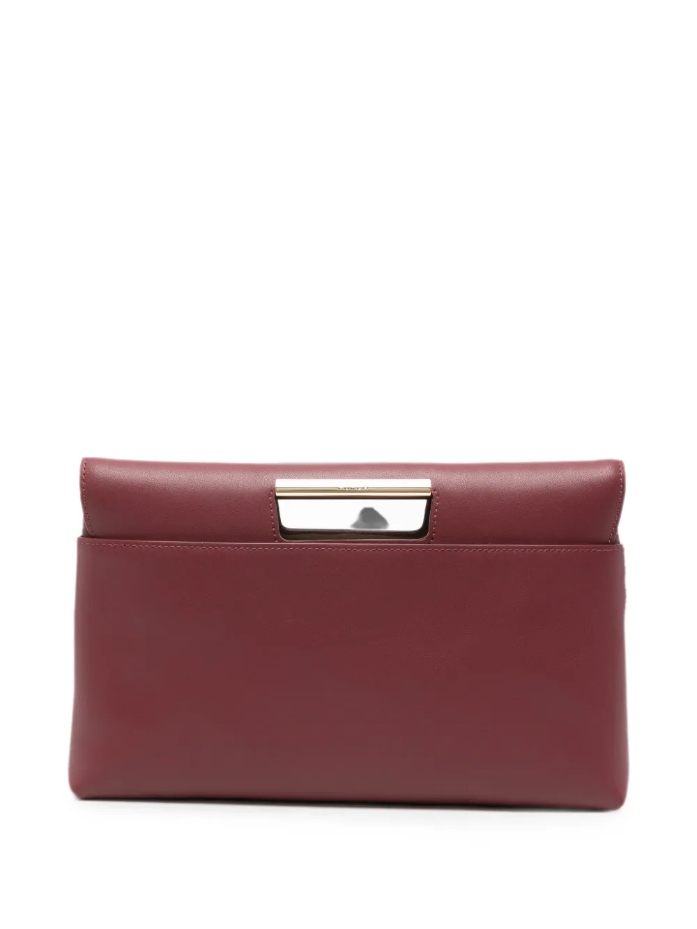 Furla logo-engraved clutch bag - Rosso