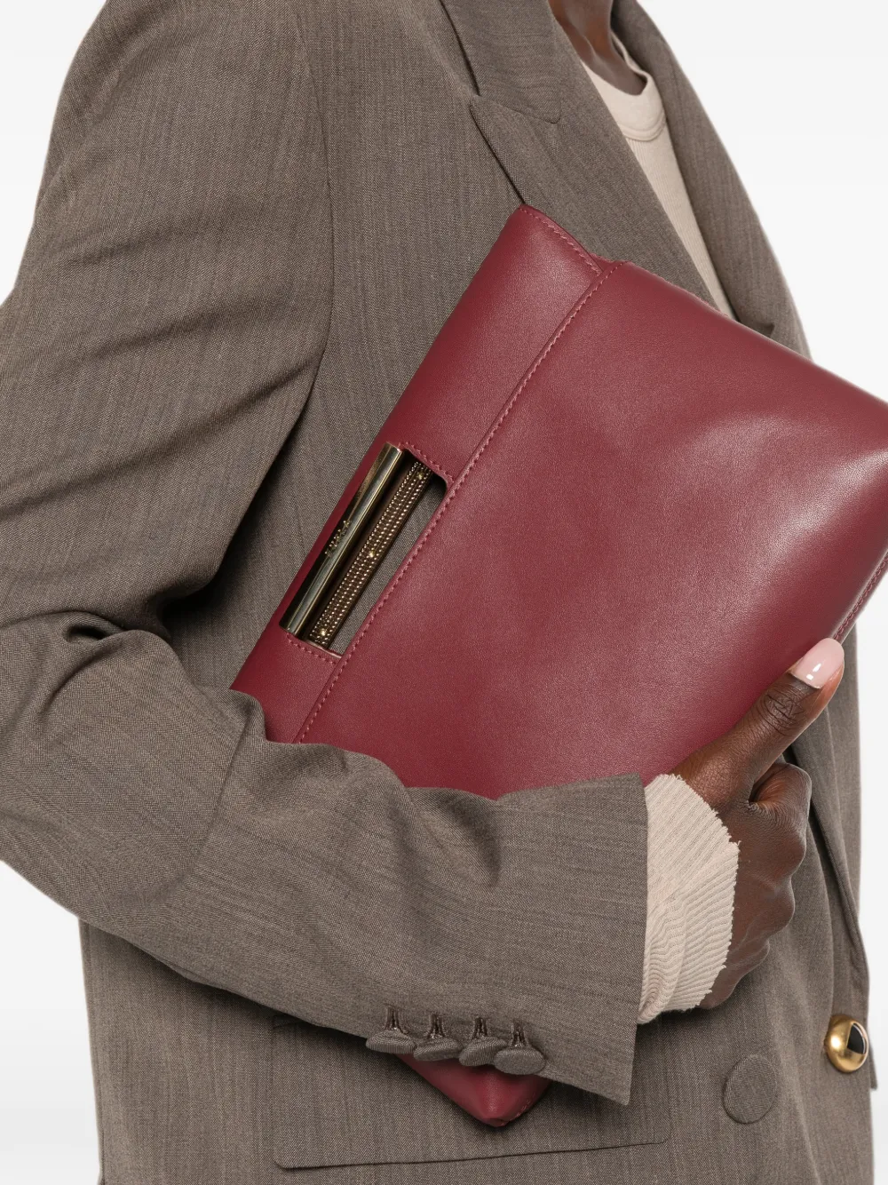Furla Clutch met gegraveerd logo Rood