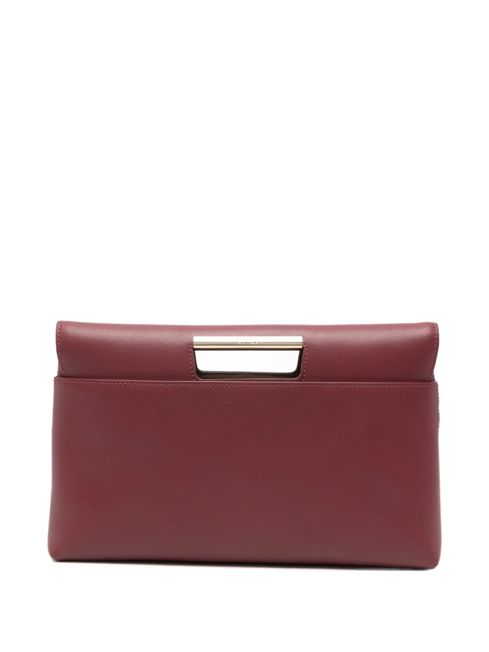 Furla logo-engraved clutch bag - Rosso