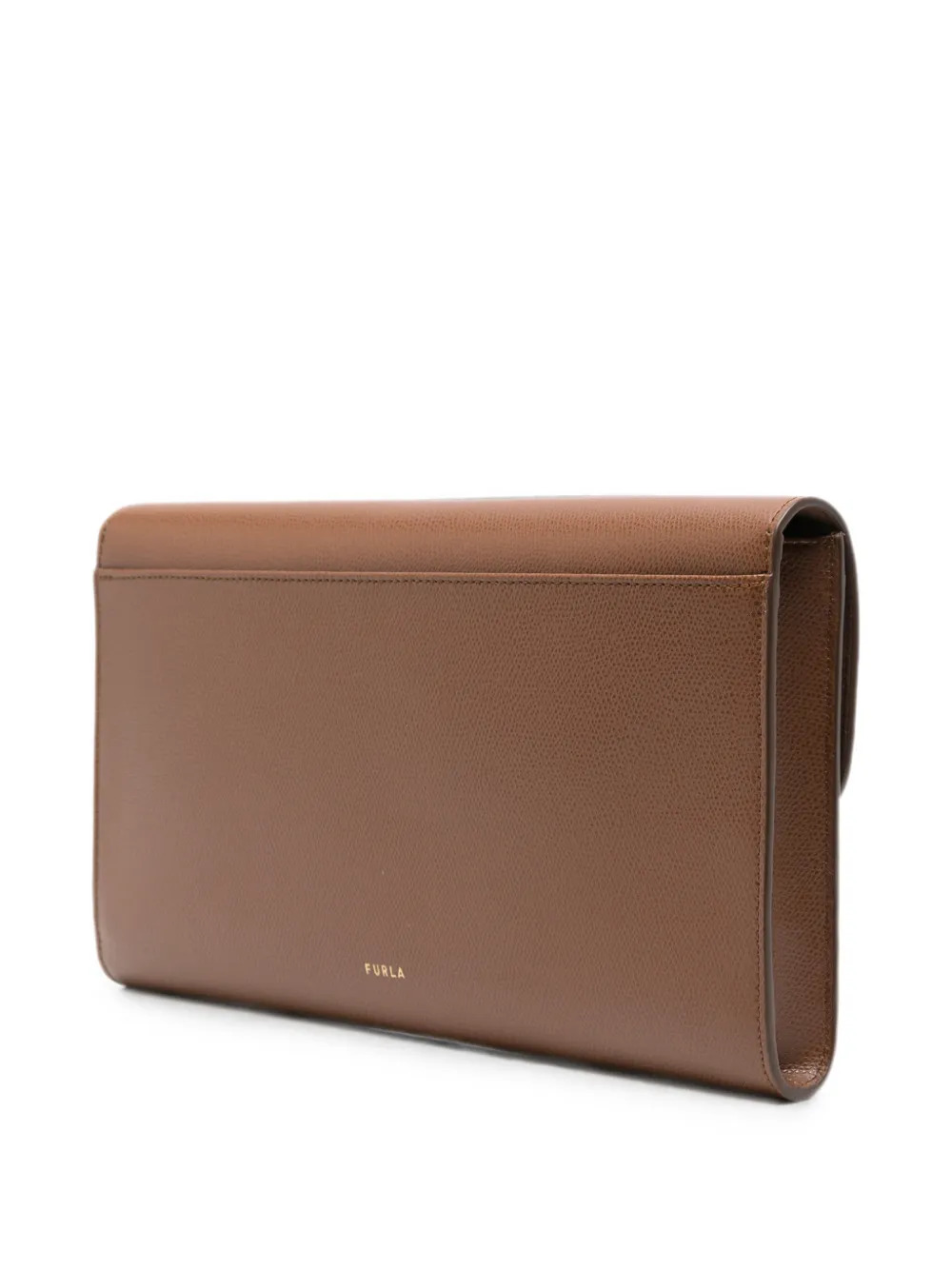Furla Clutch van bewerkt leer Bruin