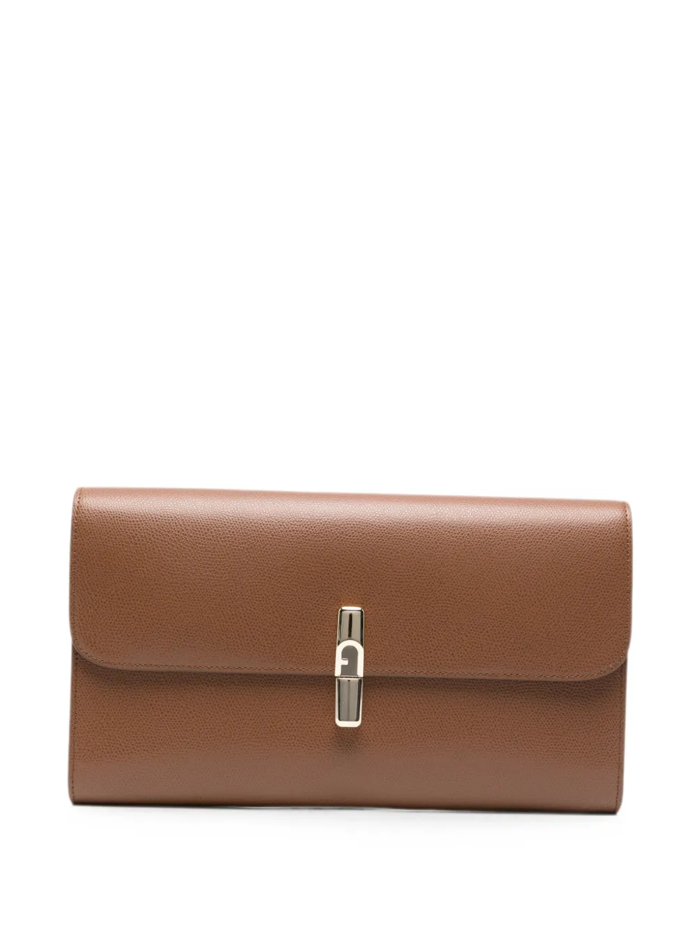 Furla grainy-leather clutch bag - Marrone