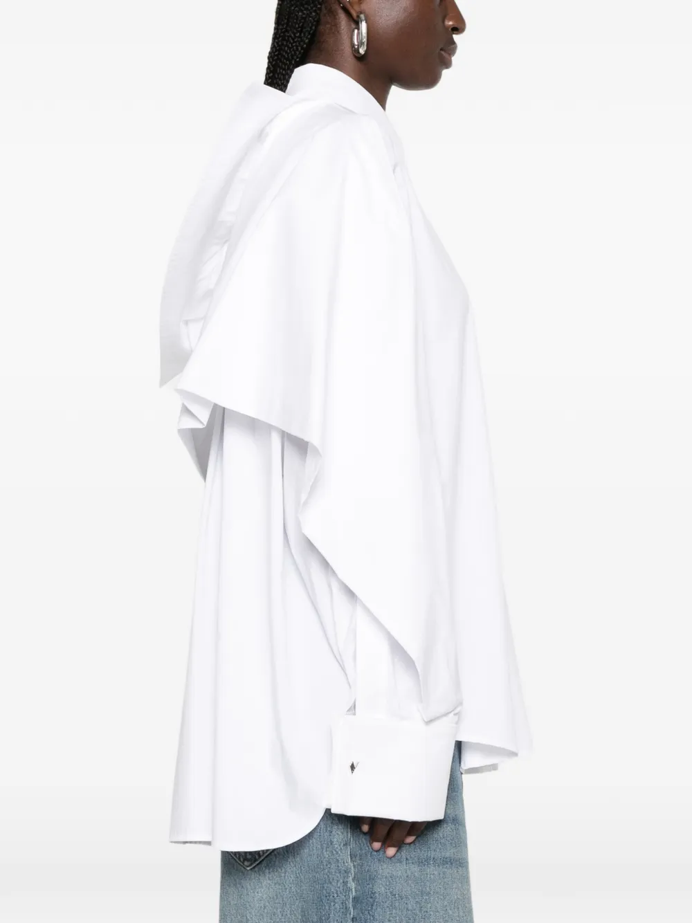 The Attico Blouse met geborduurd logo en cape-effect Wit