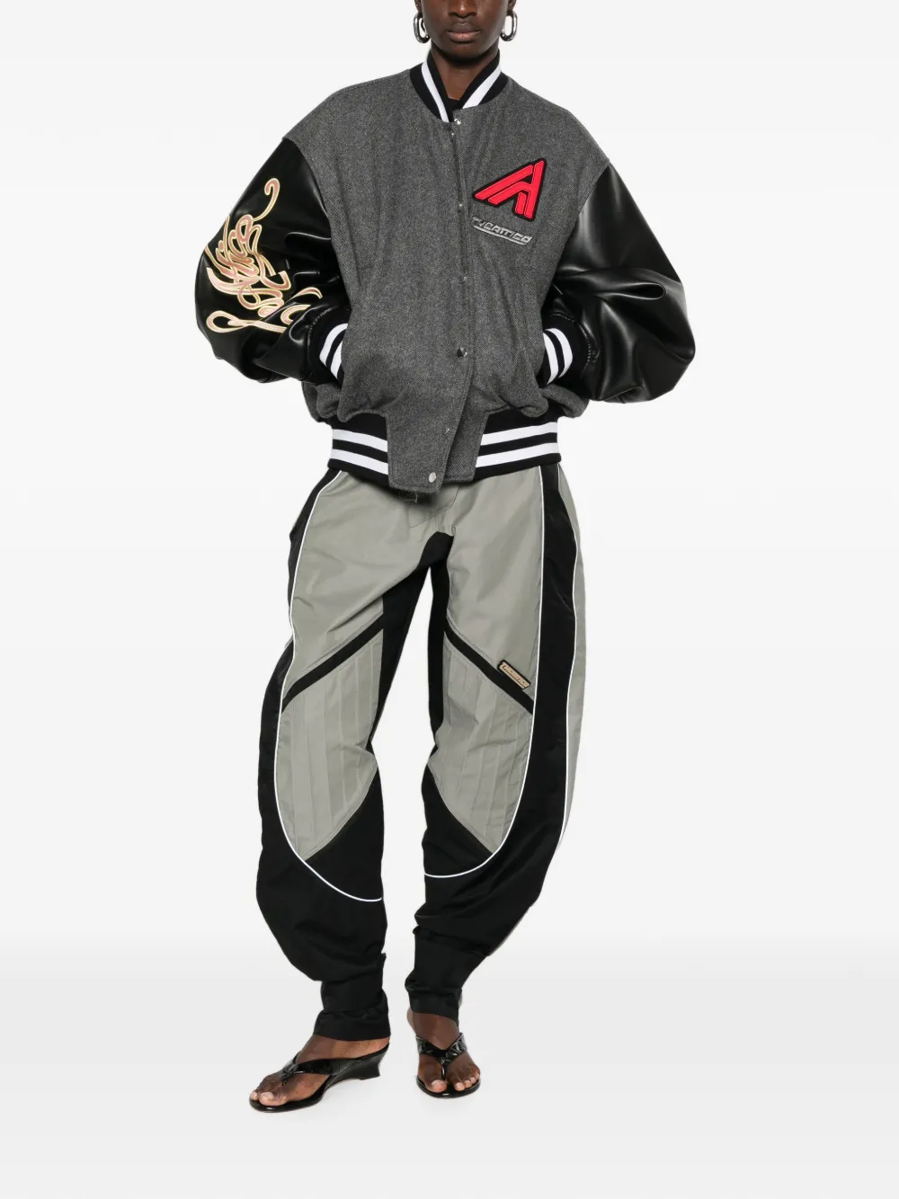 The Attico Broek met logopatch Zwart