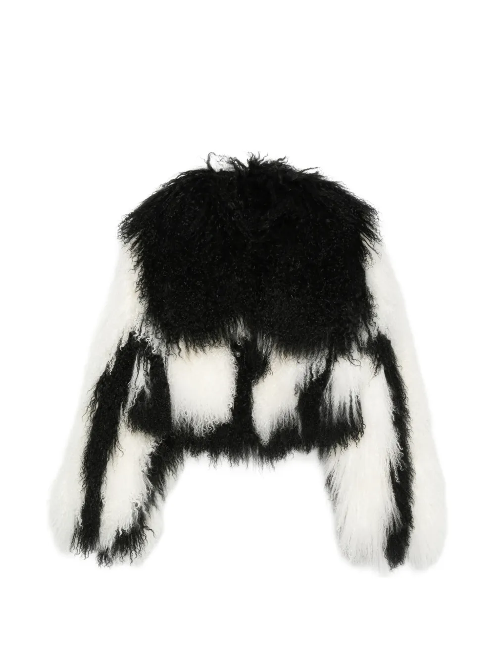 The Attico patterned shearling jacket - Schwarz