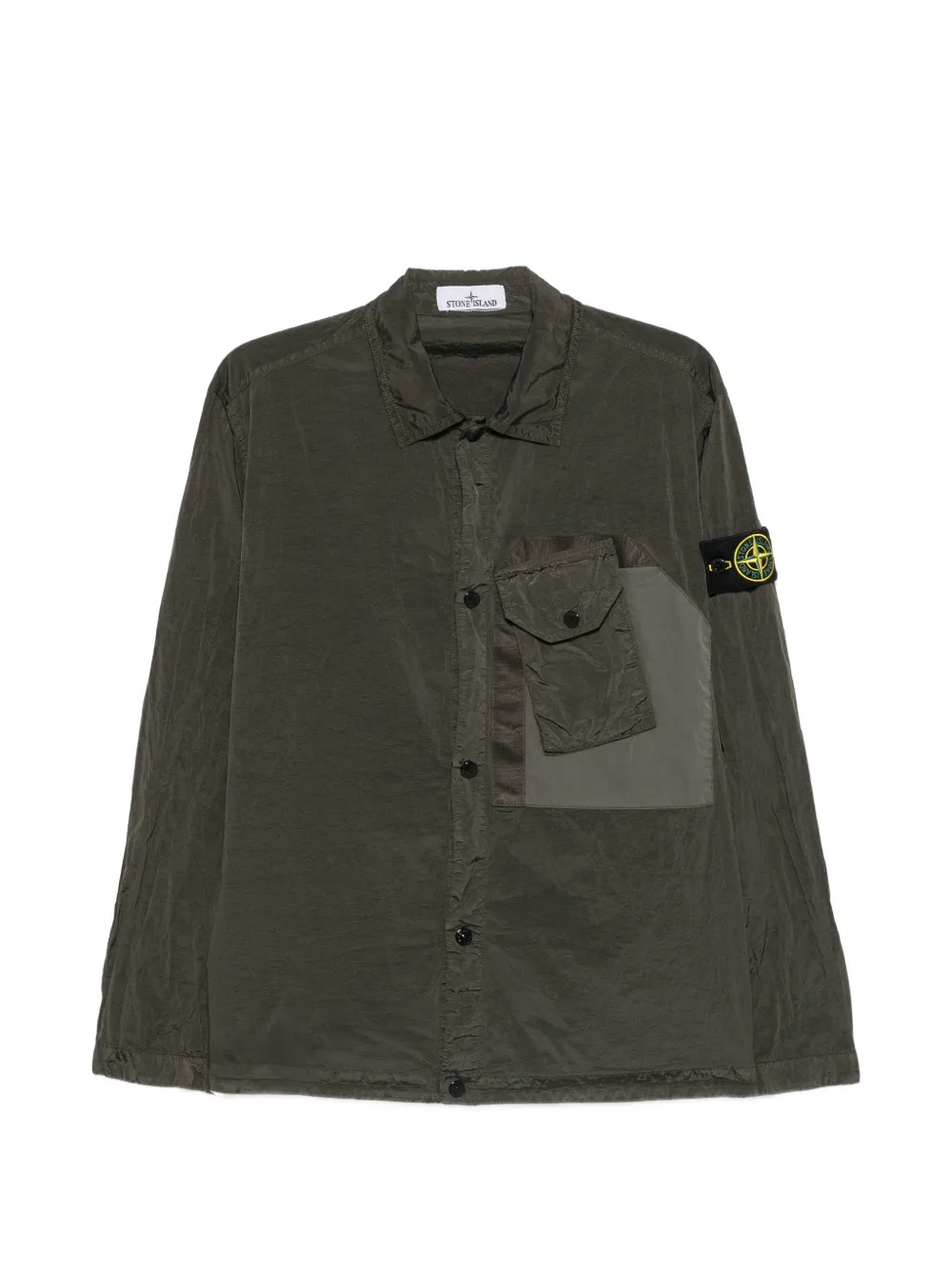 Stone Island chest-pocket logo-patch overshirt - Grau