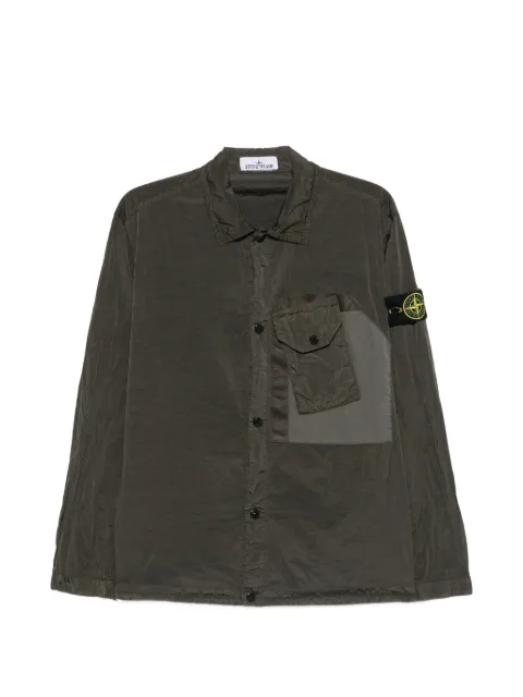 Stone Island chest-pocket logo-patch overshirt