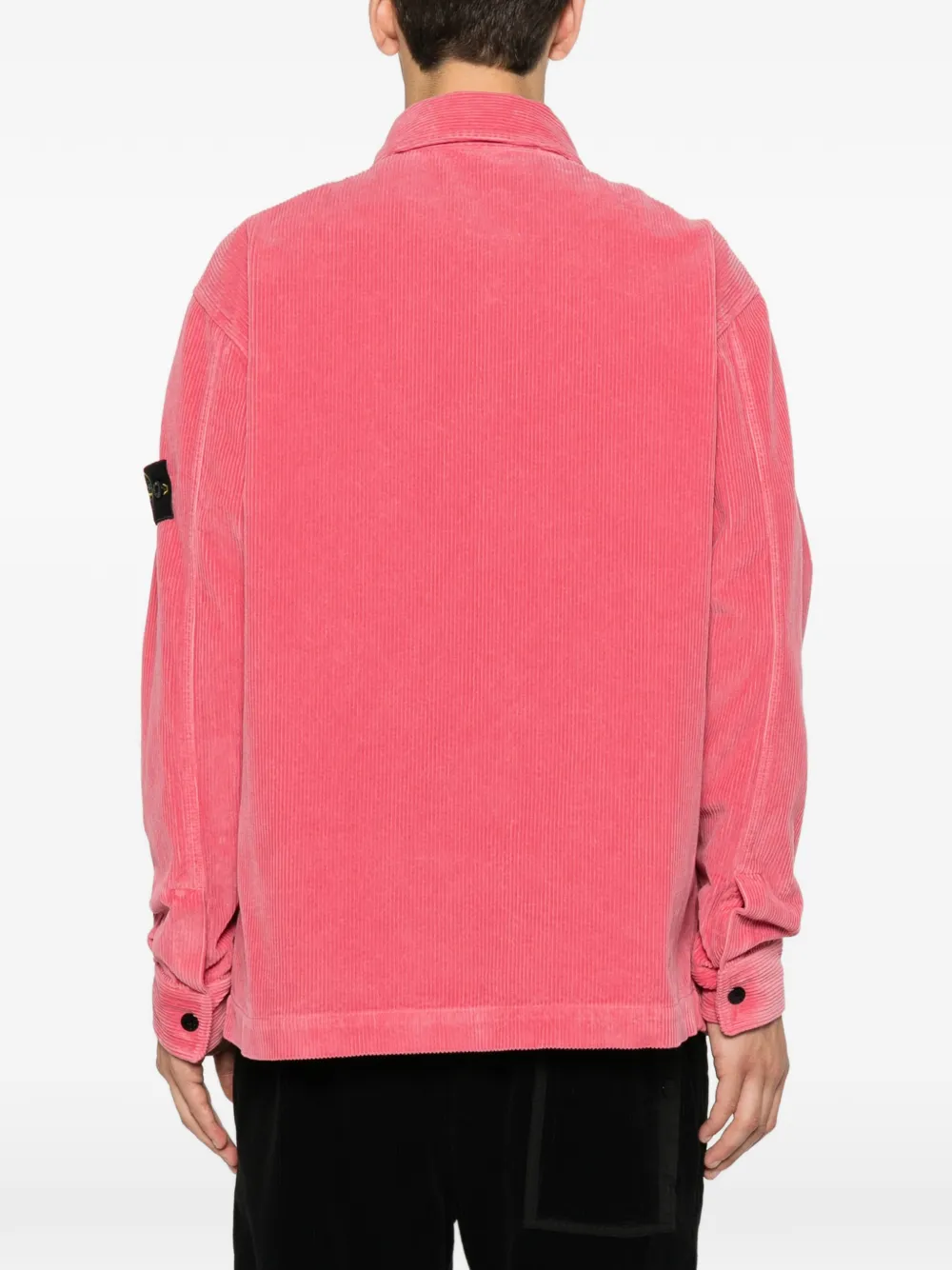 Stone Island Overhemd met ribfluwelen textuur en borstzak Roze