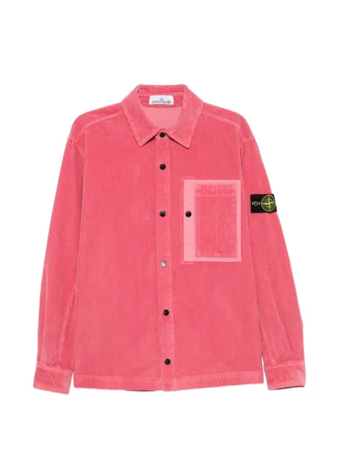 Stone Island corduroy-texture chest-pocket shirt
