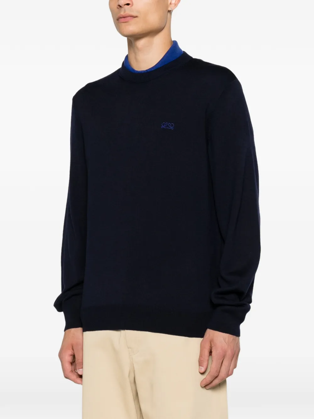 LOEWE Trui met geborduurd Anagram Blauw