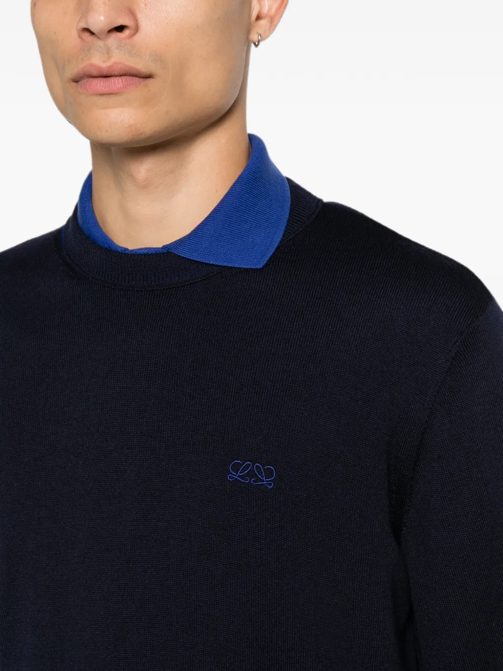 LOEWE Trui met geborduurd Anagram Blauw
