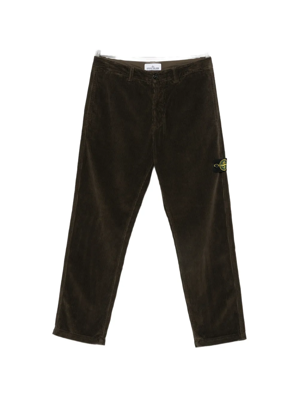Stone Island Compass-motif corduroy trousers - Braun