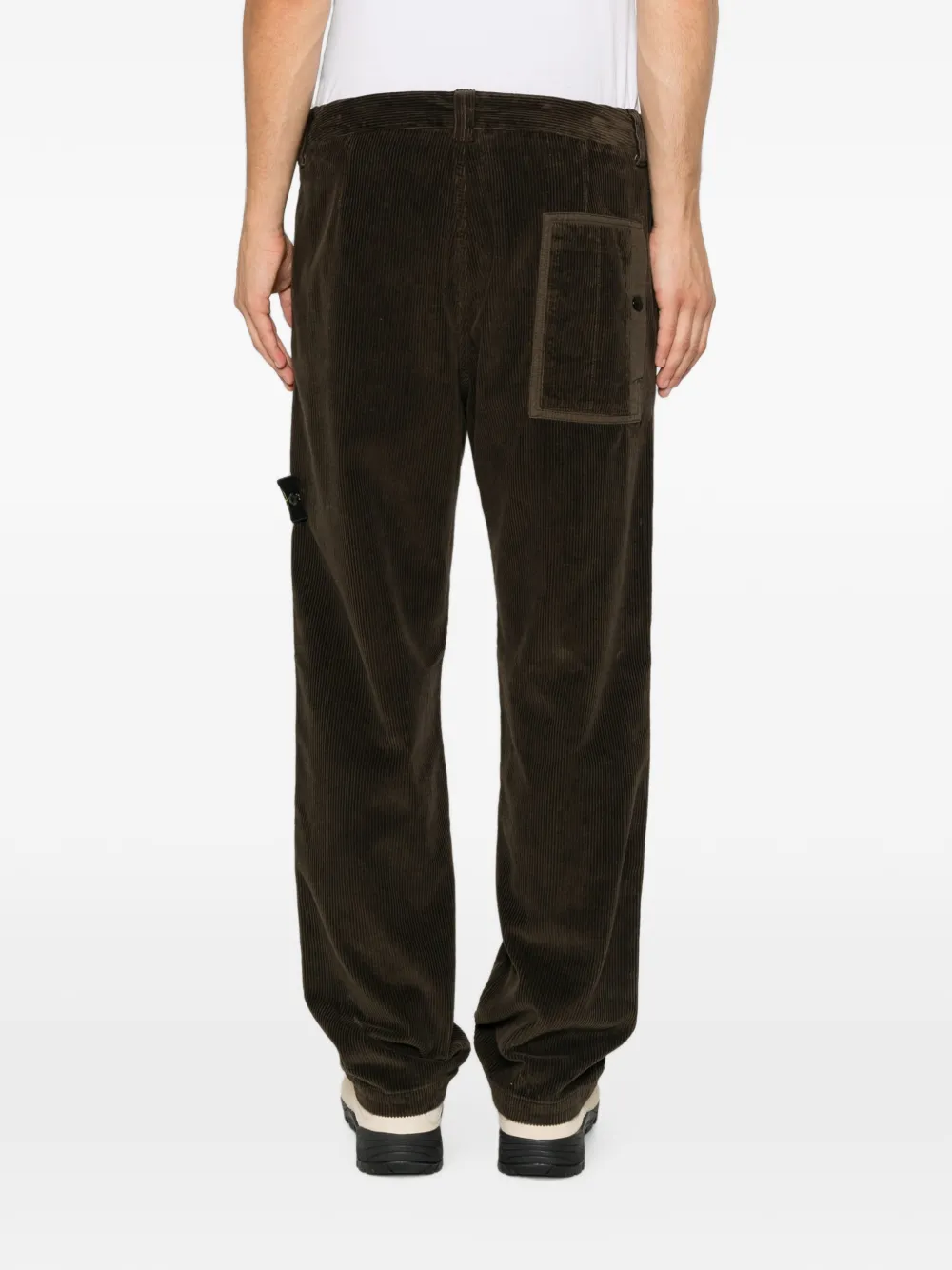 Stone Island 3100010 cargo broek met logo-patch Bruin