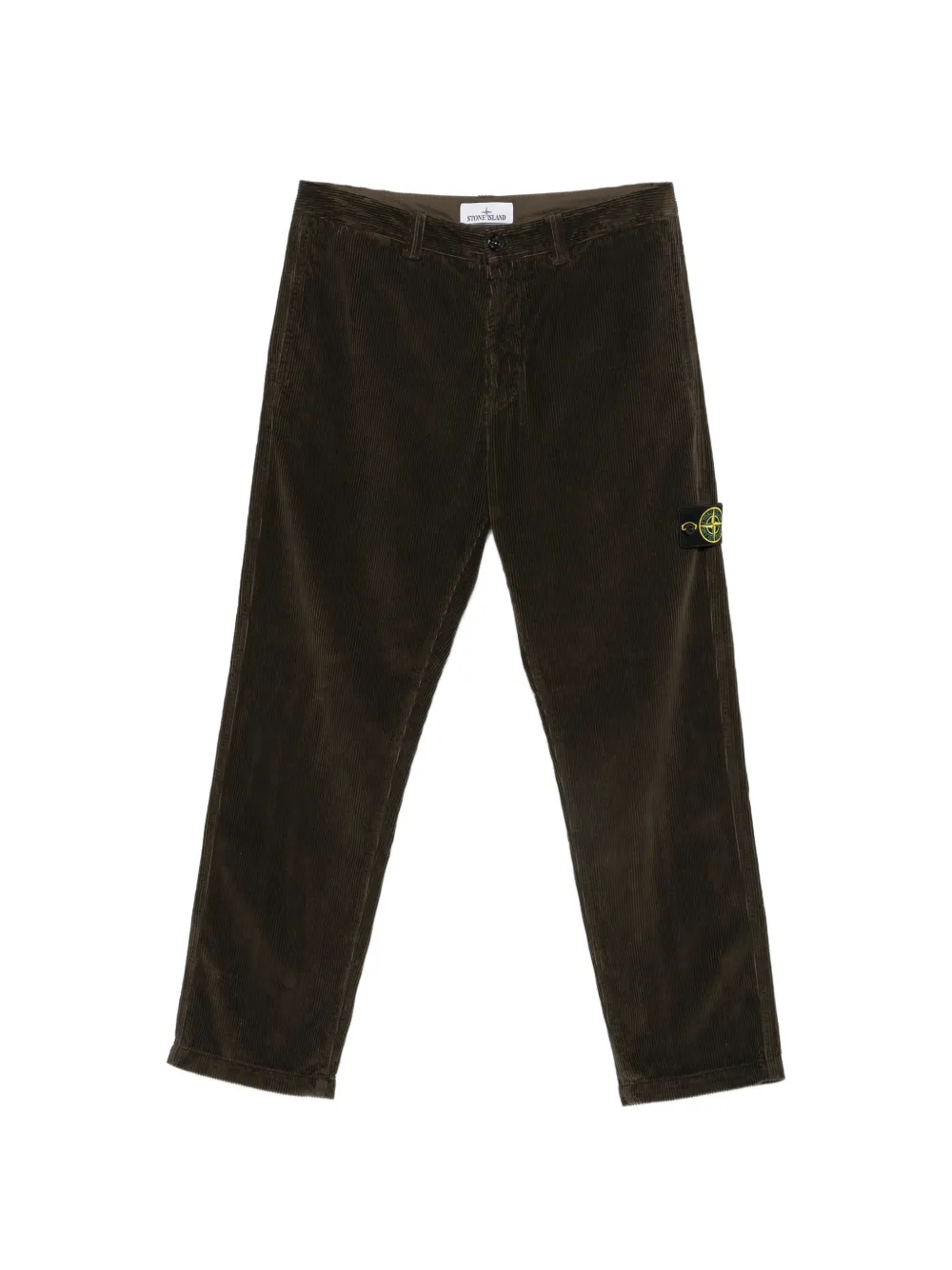 Stone Island Compass-motif corduroy trousers - Braun