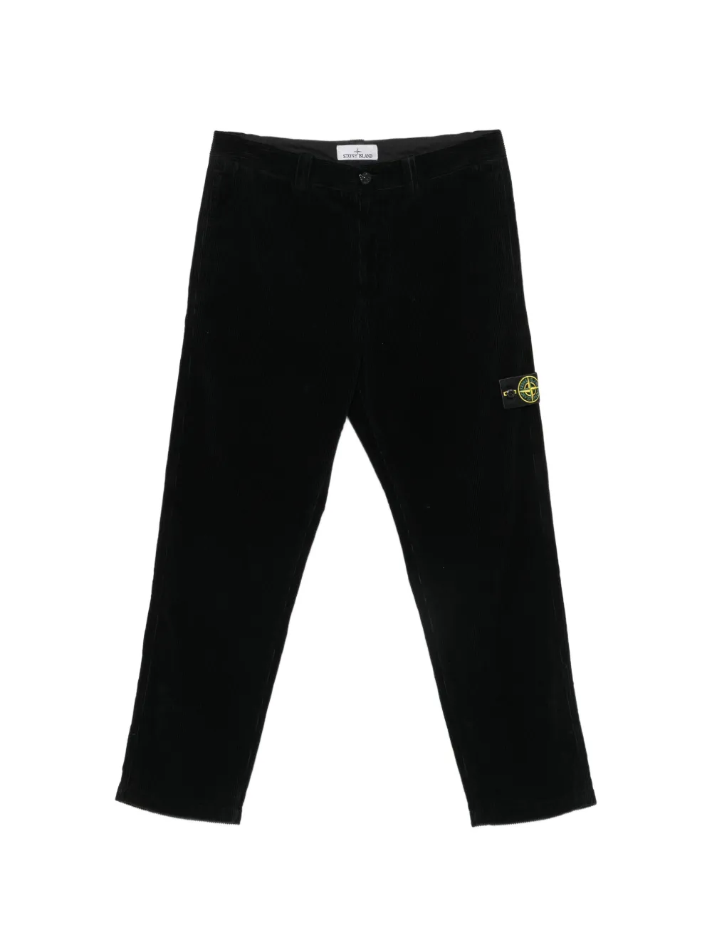 Stone Island Compass-motif corduroy trousers - Schwarz
