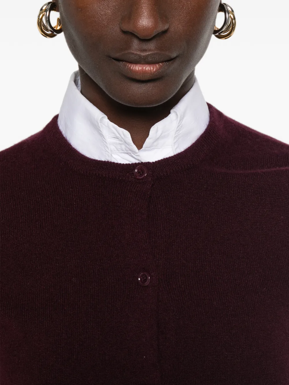 BOMPARD crew-neck cardigan Paars