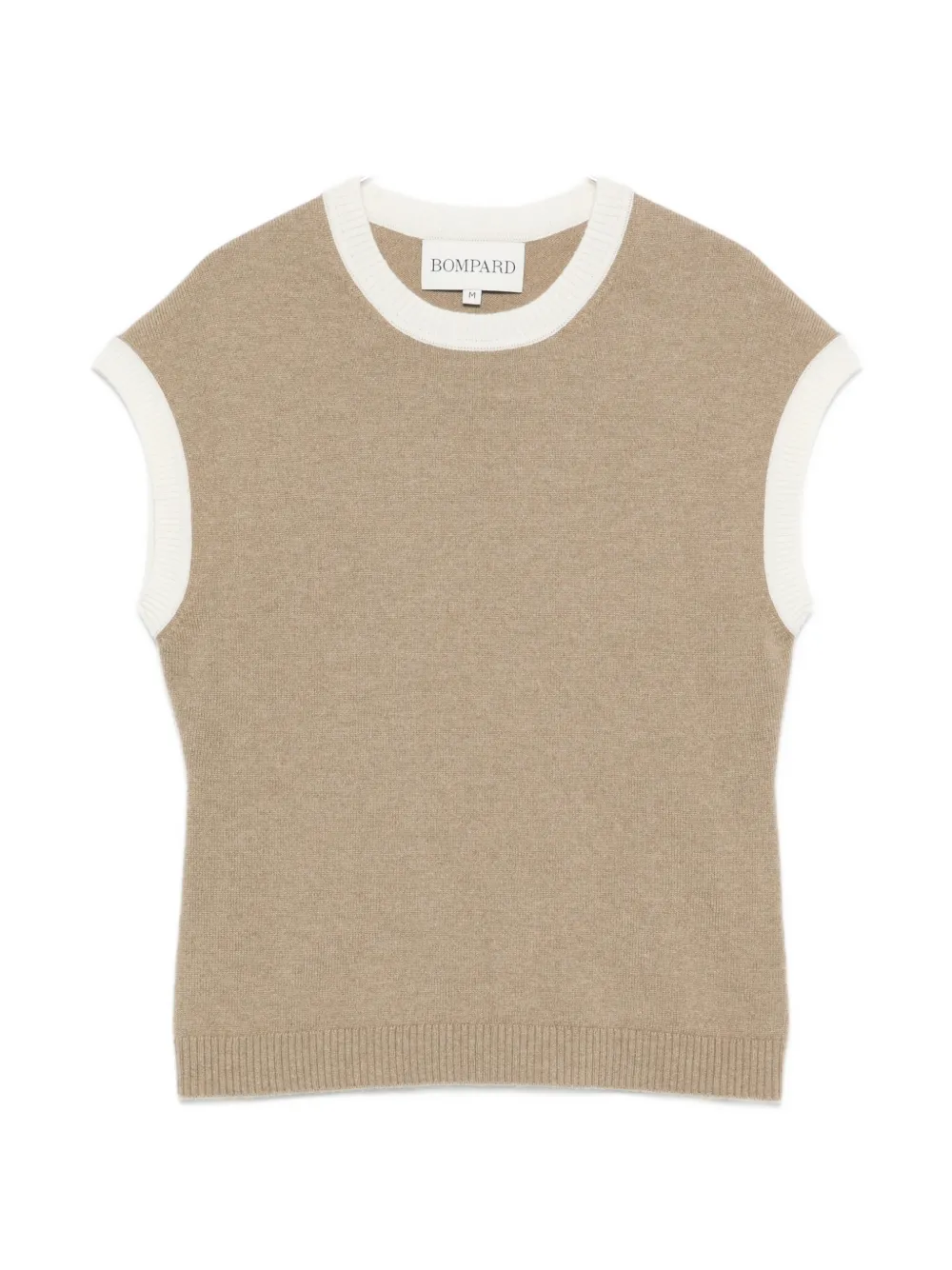 Bompard Contrast-trim Short-sleeve Vest In Brown