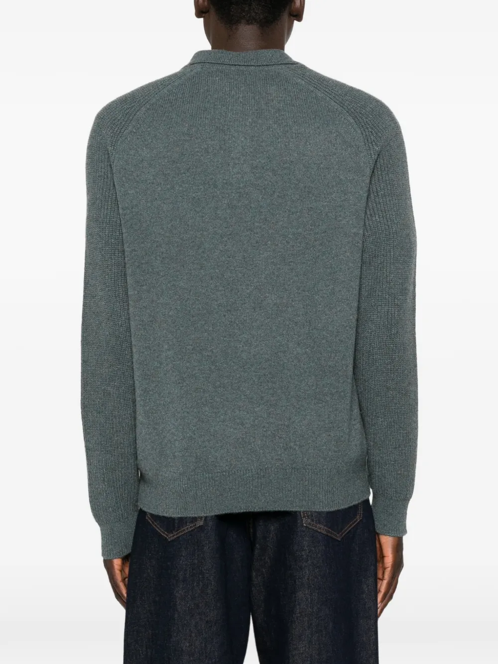 BOMPARD Button-down poloshirt met raglanmouwen Blauw