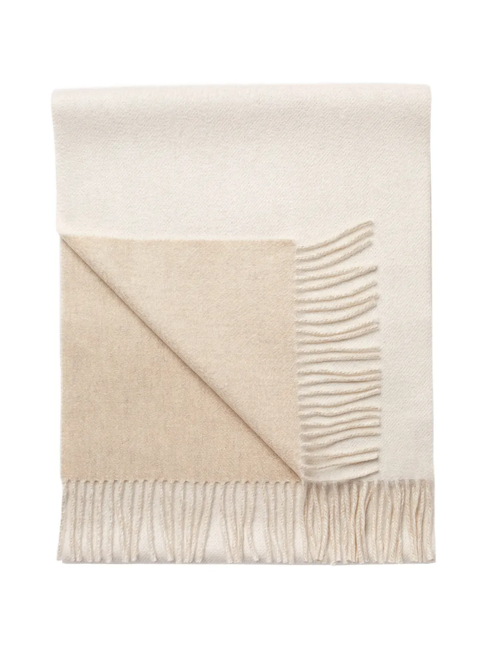 Bompard Origines Double-sided Fringed Scarf In Neutral