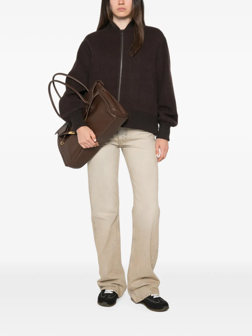 BOMPARD Oversized bomberjack van dubbelzijdige stof Bruin
