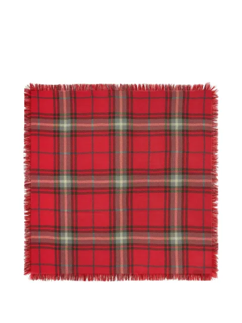 BOMPARD Swann tartan fringed square scarf