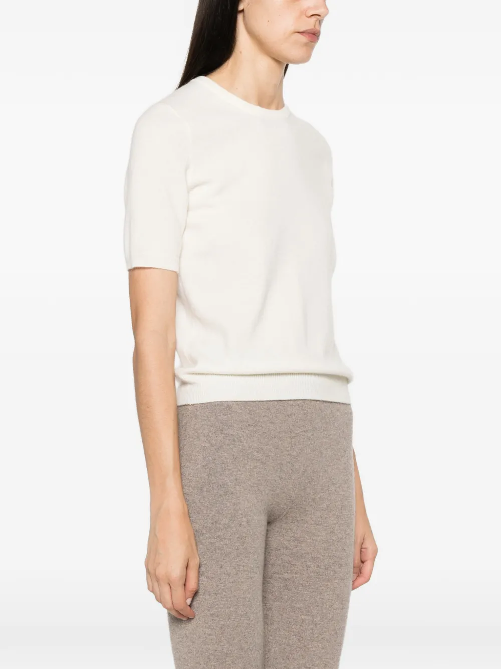 Bompard Short-sleeve Crew-neck Top In White