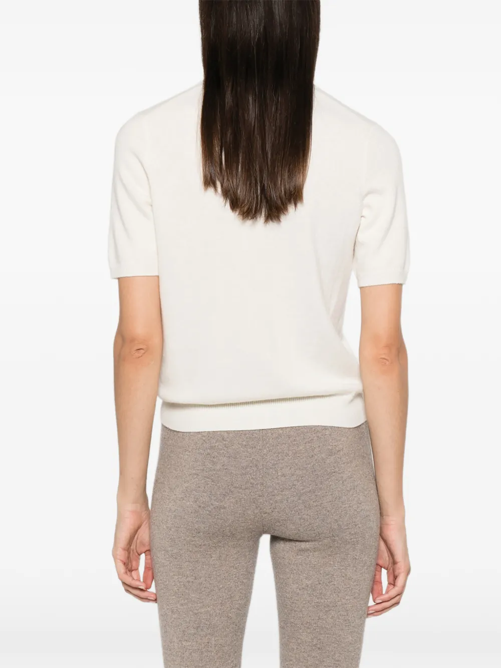 BOMPARD Top met ronde hals en korte mouwen Wit