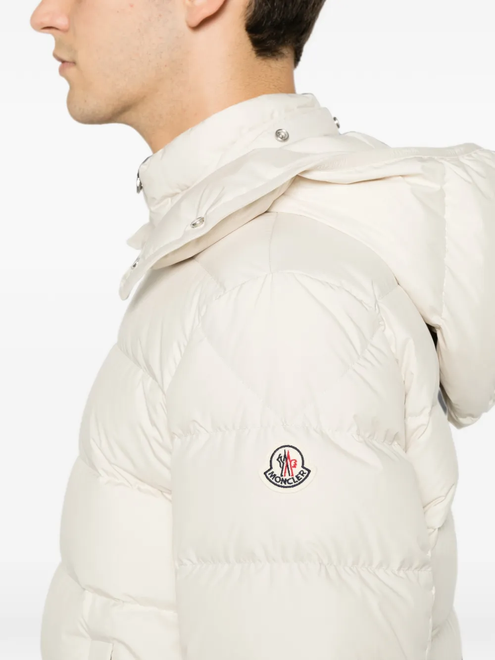 Moncler Gevoerd jack met capuchon Beige