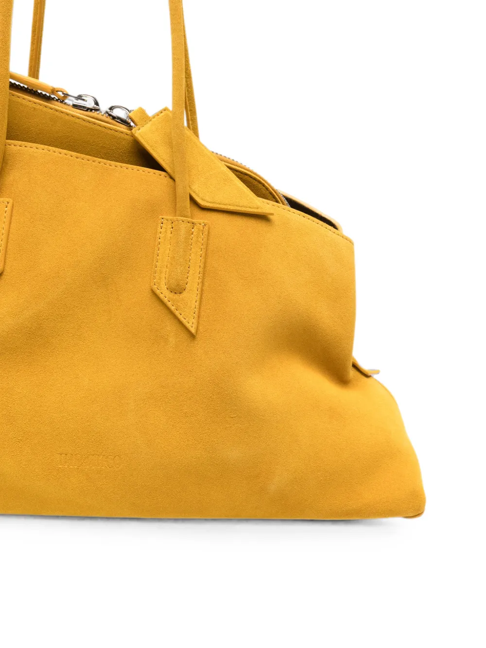 The Attico Medium La Passeggiata suède shopper met geometrisch montuur Geel