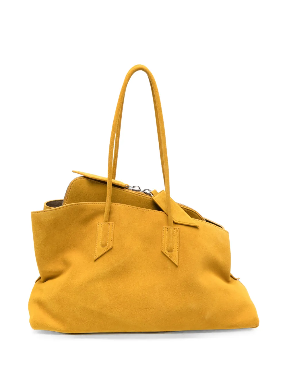 The Attico medium La Passeggiata suede geometric-frame tote bag - Gelb