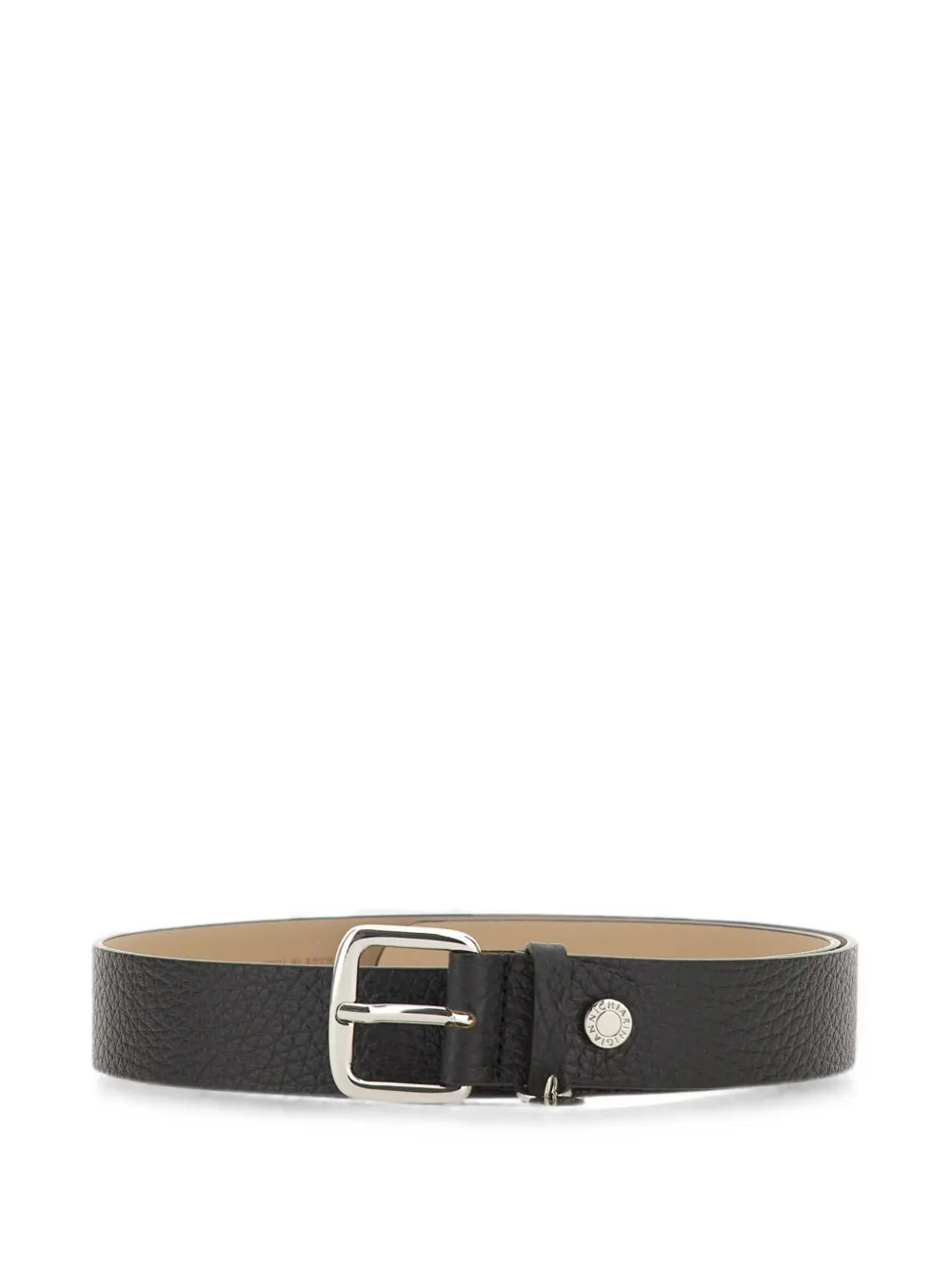 GIANNI CHIARINI logo-charm grained calf leather belt - Nero