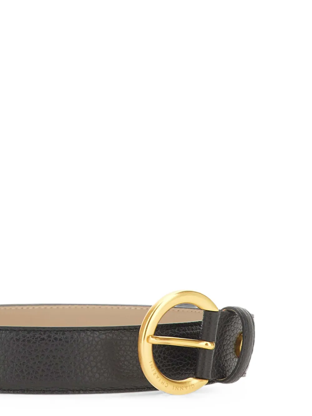 GIANNI CHIARINI Gehamerde leren riem Zwart