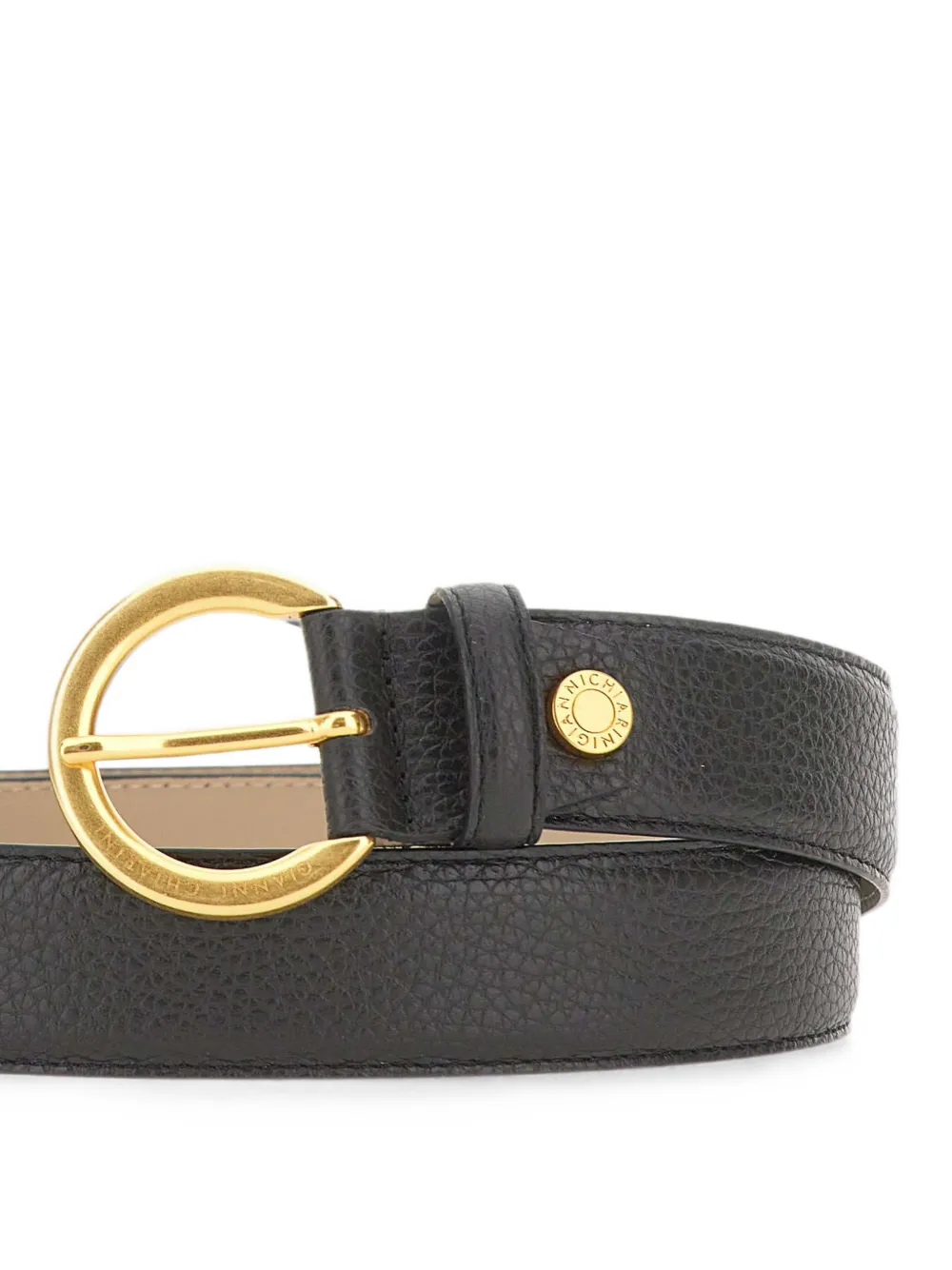 GIANNI CHIARINI Gehamerde leren riem Zwart