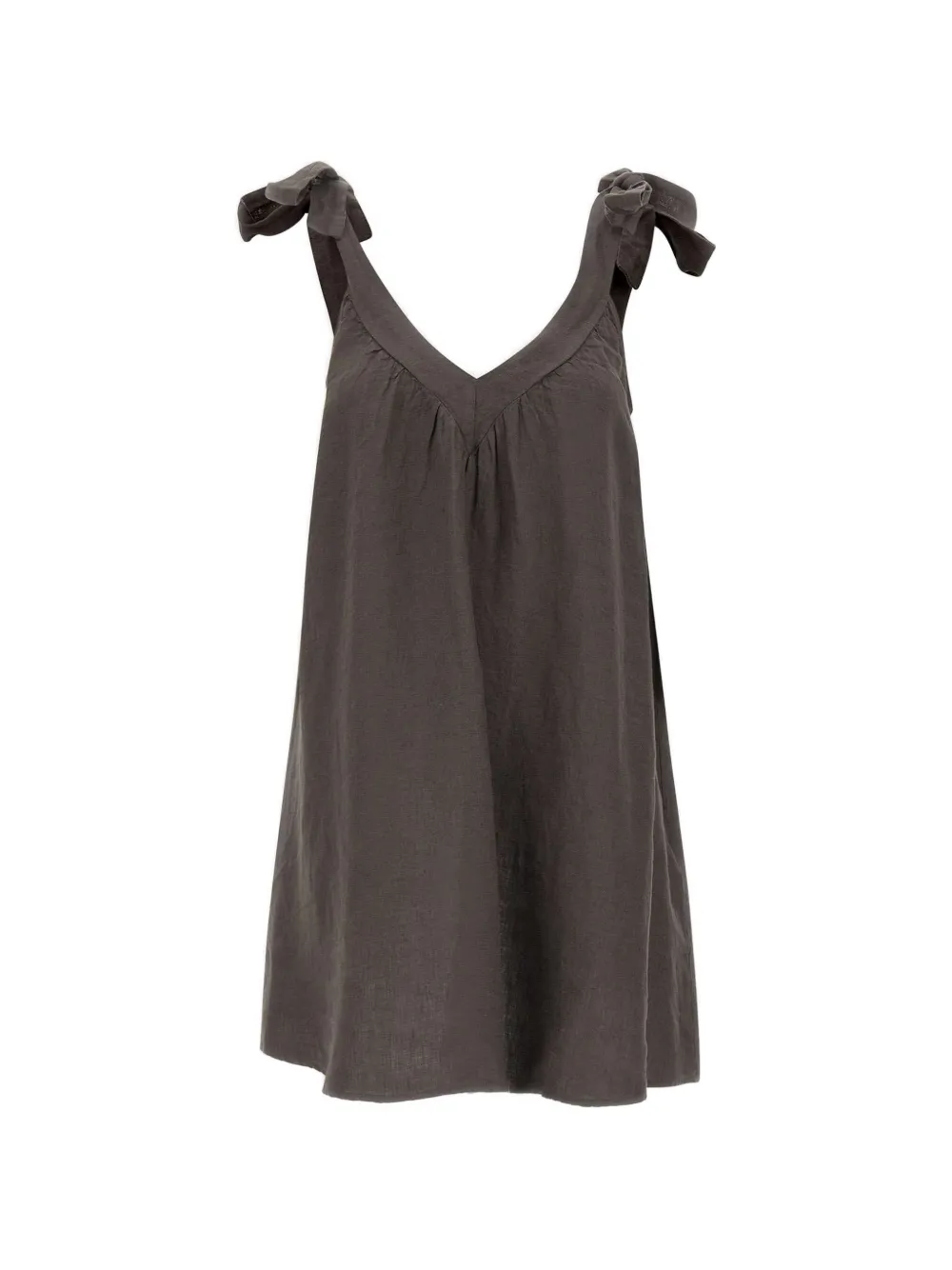 kaos tie-shoulder gathered mini dress - Grigio